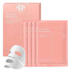 Mască facială coreeană cu bio-colagen, acid hialuronic, ceramide și peptide – 1 cutie (4 bucăți)
