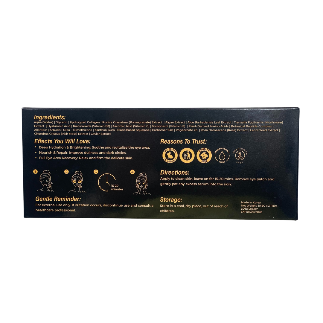 Plasture pentru ochi Caviar Polypeptide Essence – Îngrijire intensivă cu colagen și hidratare (3 buc.)